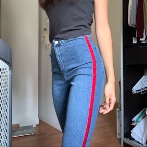 super high rise skinny jeans